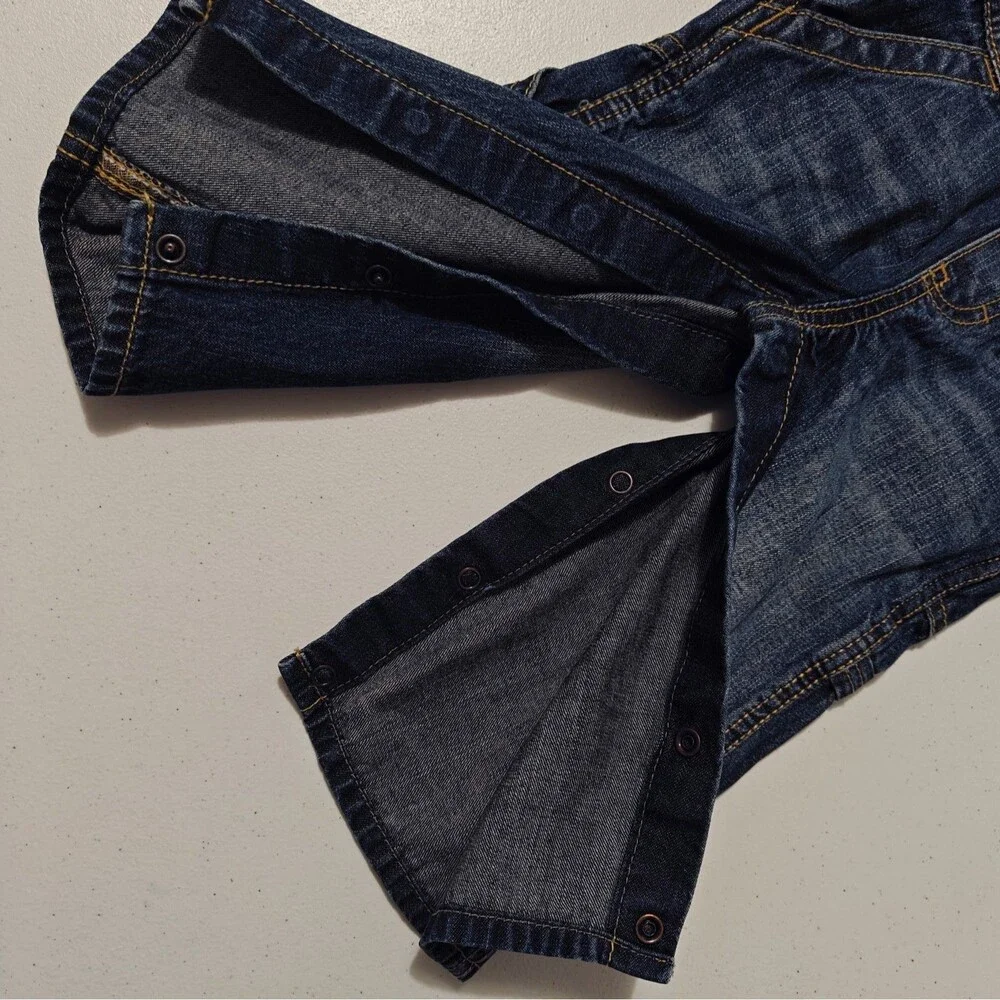 Oshkosh Denim Jean Bib Overalls Baby Boys 9 - 12 M Months Infant Blue Vestbak